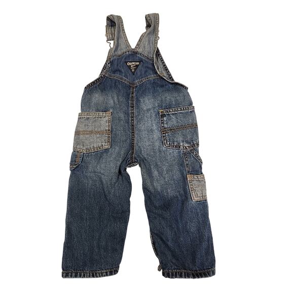 Osh Kosh patchwork style jean overalls toddler size 18M - Picture 2 of 5
